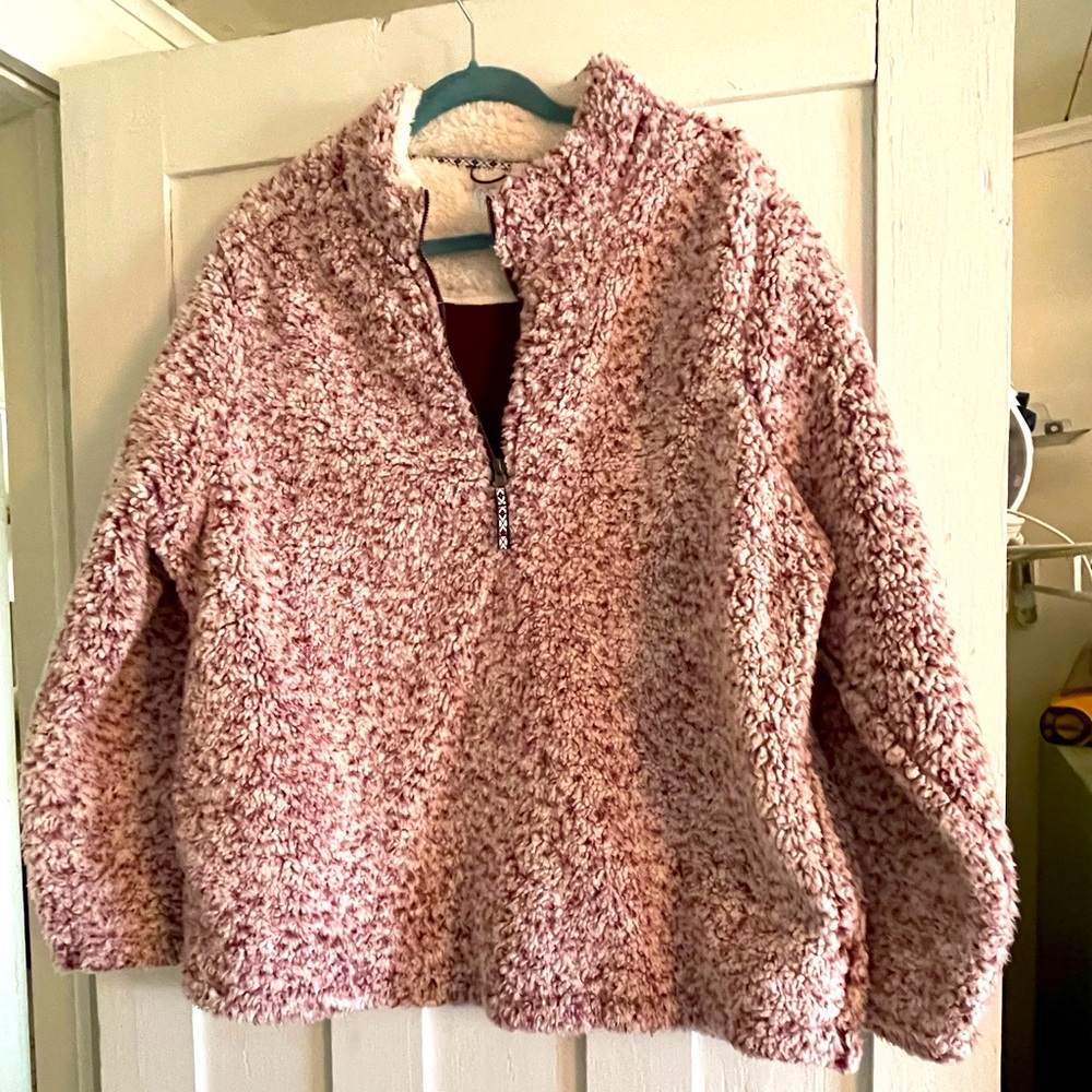 Time and Tru Sherpa 1/4 zip Sweatshirt EUC